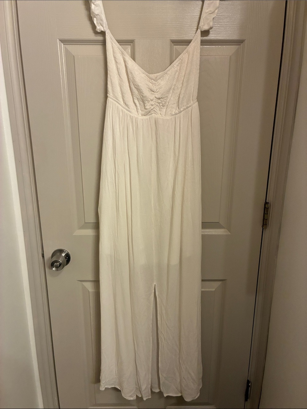 Promesa Cream Textured Maxi Dress